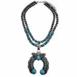 Squash Blossom Pendant Chunky Layered Necklace Set