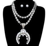 Squash Blossom Pendant Chunky Layered Necklace Set - Image 2