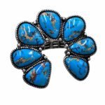 Polished Color Stone Squash Blossom Ring - Image 3