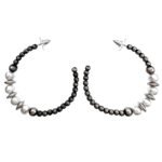 Pearl Navajo Bead C Hoop Earrings - Image 2