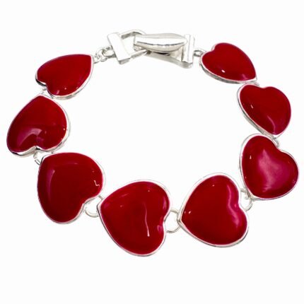 Red Hearts Link Bracelet