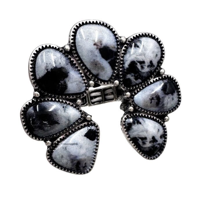 Polished Color Stone Squash Blossom Ring - Image 4