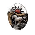 Southwestern Horse Aztec Navajo Stretch Ring - Image 2