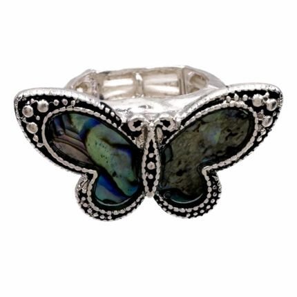 Abalone Butterfly Stretch Ring