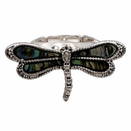 Abalone Dragonfly Stretch Ring