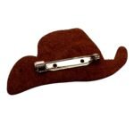 Tooled Leather Western Cowboy Hat Poker Aces Brooch - Image 2