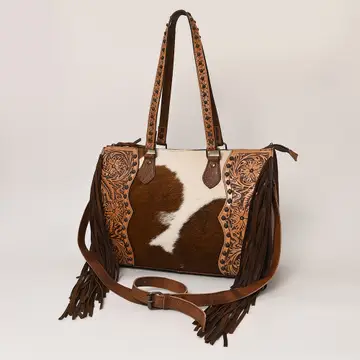 Rustic Bloom handbag featuring floral embossed design, western leather texture, and elegant rustic fashion style for women.