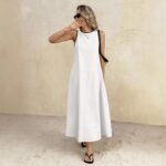 New popular solid color summer new vest long dress - Image 3