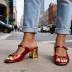 Versatile One Word Dragging Square Head Bare Toes Thick Heels Slippers for Women - Image 6