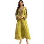 Embroidered Evening Dress with Applique Patchwork Dress - Image 5