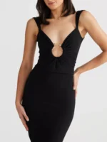 Backless Slit Back Cutout Maxi Dress - Image 2