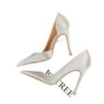Thin heeled super high heels with shallow side hollow snake pattern silk high heels for women - Image 5
