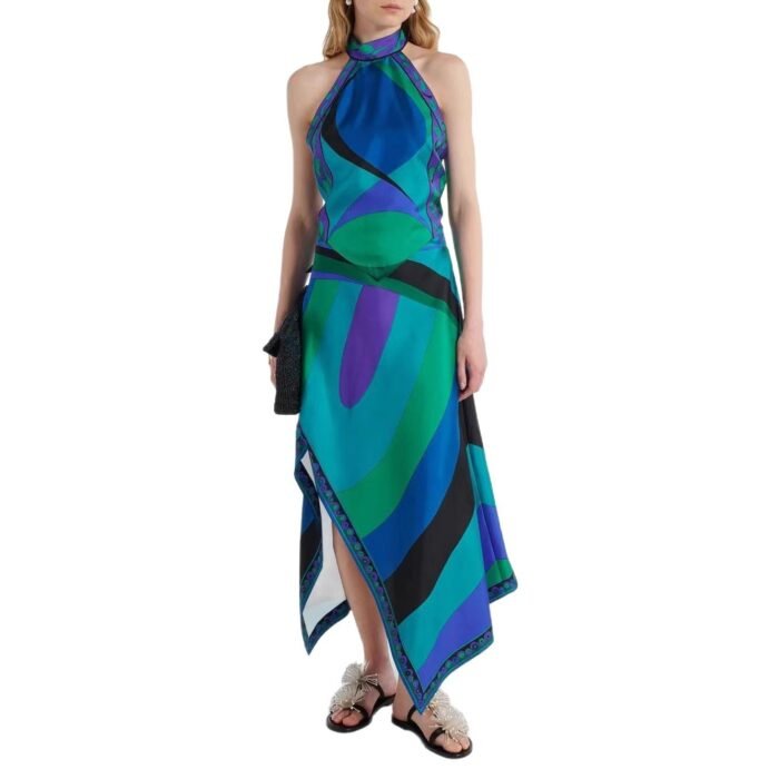 Crossbody Irregular Skirt with Backless Top New Two-Piece Set  Style Printed - Image 5