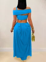 Cutout Off Shoulder Ruched Maxi Dress - Image 6