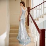 Elegant Light Blue Evening Dress Long Gown Formal Party Dress - Image 4