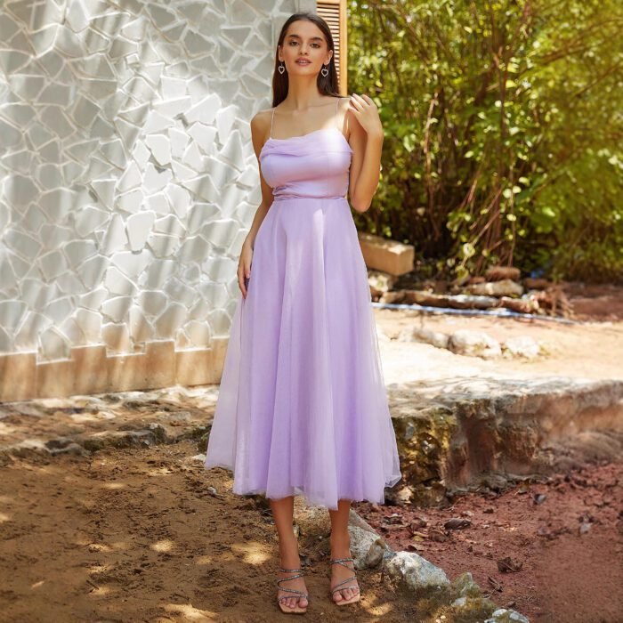 Evening Dress Purple Strapless Dress New Formal DressForeign Trade - Image 2