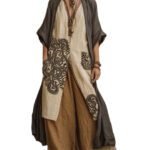 Loose Embroidered Long Robe Two-Piece Set for Women, Casual Wide-Leg Pants Outfit, Fashionable and Trendy - Image 5