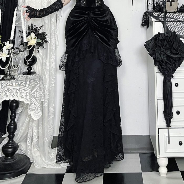 Subculture Victoria Velvet Banquet Evening Dress Skirt - Image 5