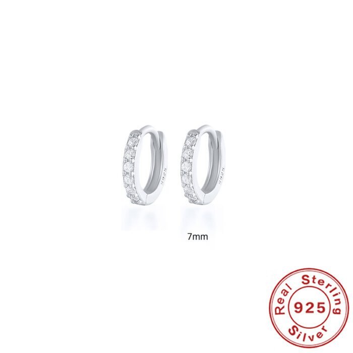 S925 Sterling Silver Circle Earrings with Turquoise and Diamond Inlay 18K Gold Plated Stud Earrings Jewelry - Image 13