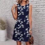 Clothing  Casual Printed Sleeveless Dress for Women Daily WearStreet StyleMini Dress - Image 4
