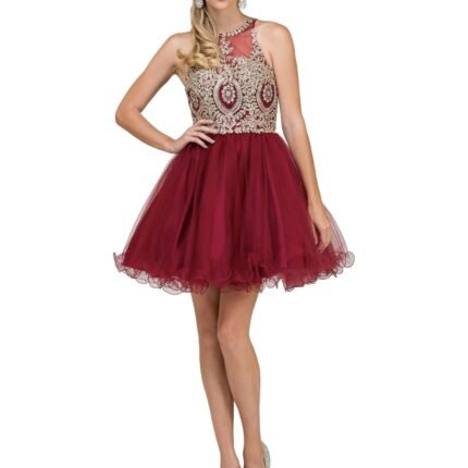 Frontier Blossom Tulle Party Dress in burgundy
