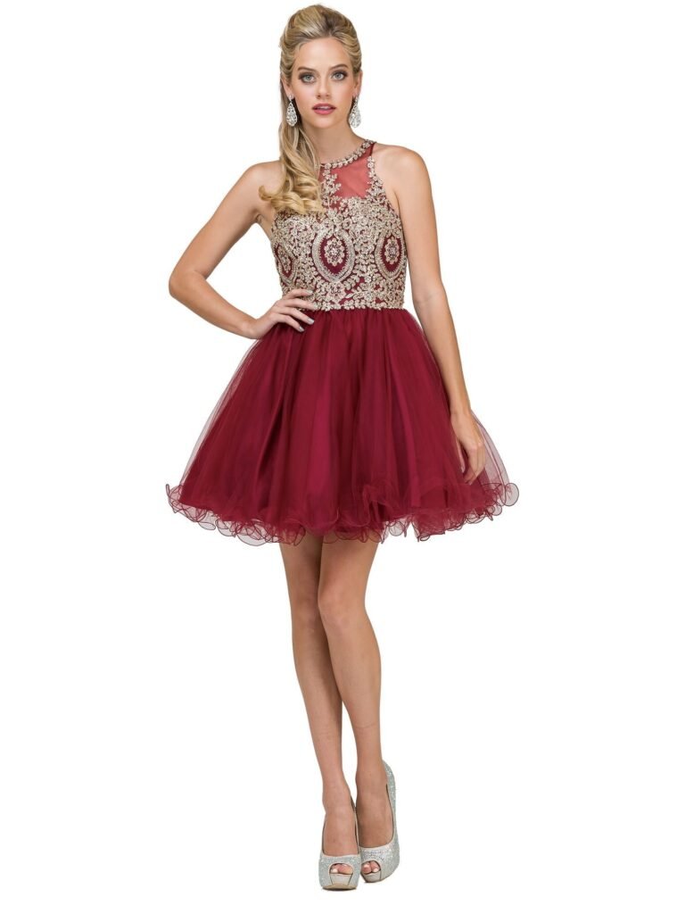 Frontier Blossom Tulle Party Dress in burgundy