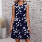 Clothing  Casual Printed Sleeveless Dress for Women Daily WearStreet StyleMini Dress - Image 2