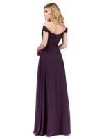 Meadow Breeze Off-Shoulder Chiffon Gown in plum