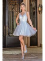 Golden Hour Beaded A-Line Dress in off white