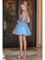 Meadowlark Lace Tulle Dress in bahama blue