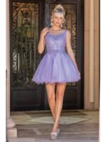 Meadowlark Lace Tulle Dress in lilac