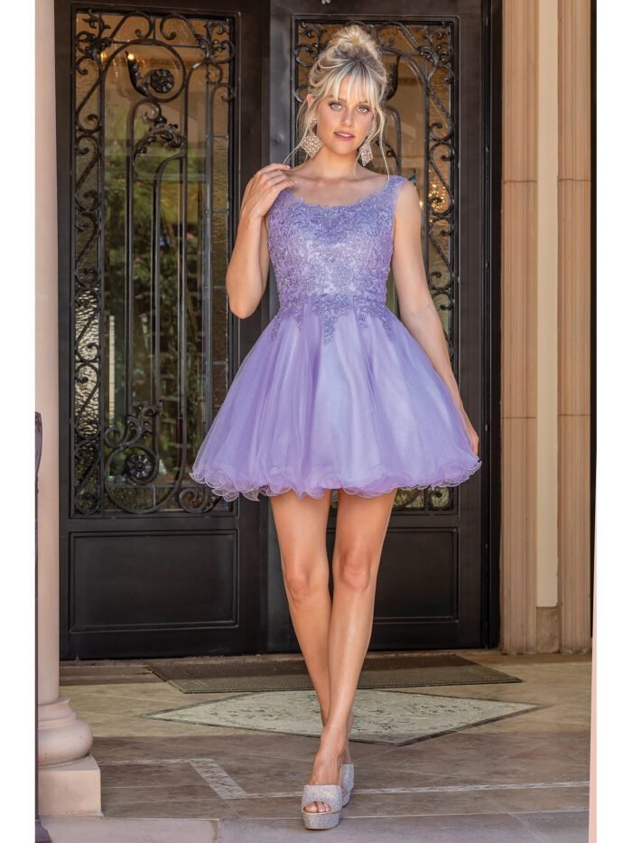 Meadowlark Lace Tulle Dress in lilac
