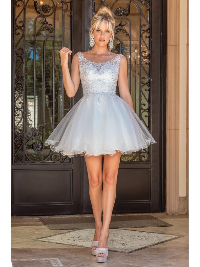 Meadowlark Lace Tulle Dress in off white
