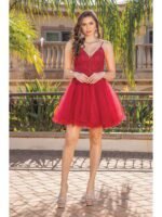 Sundance Sparkle Tulle Dress in burgundy