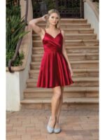 Rodeo Sweetheart Satin Party Dress in burgundy