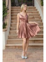 Rodeo Sweetheart Satin Party Dress in copper