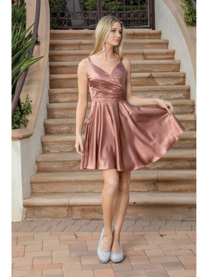 Rodeo Sweetheart Satin Party Dress in copper