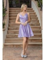 Rodeo Sweetheart Satin Party Dress in lilac