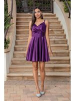 Rodeo Sweetheart Satin Party Dress in purple