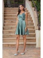 Rodeo Sweetheart Satin Party Dress in sage