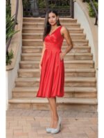Sagebrush Corset Midi Dress in red