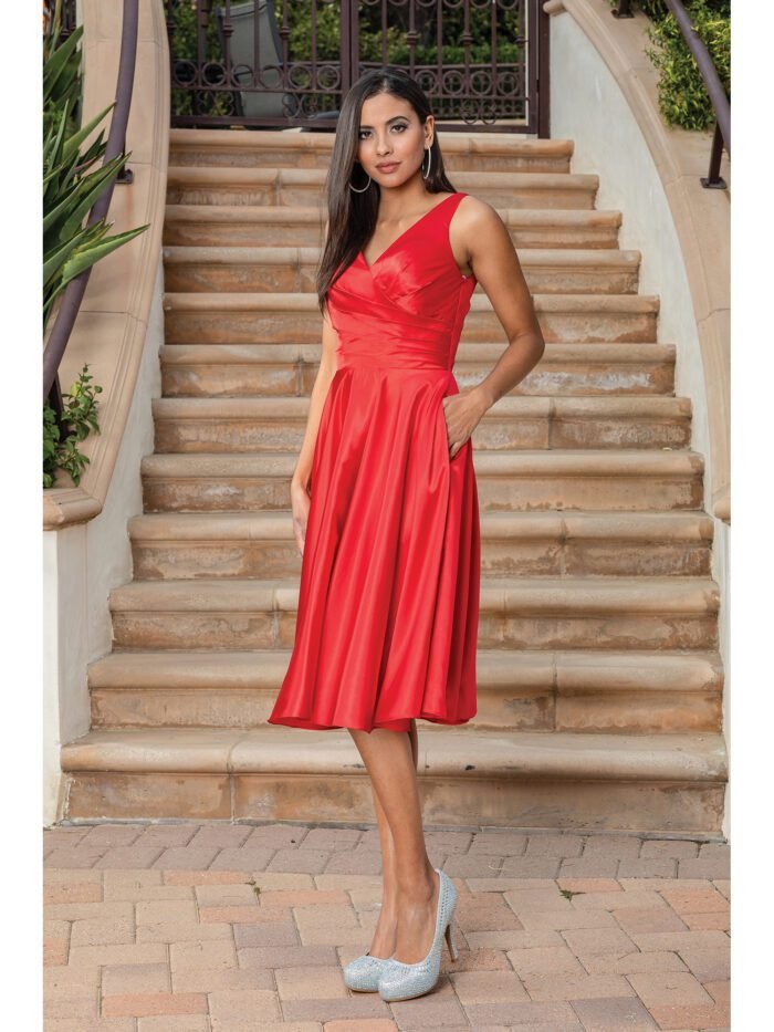 Sagebrush Corset Midi Dress in red