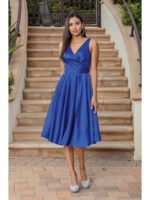 Sagebrush Corset Midi Dress in royal blue