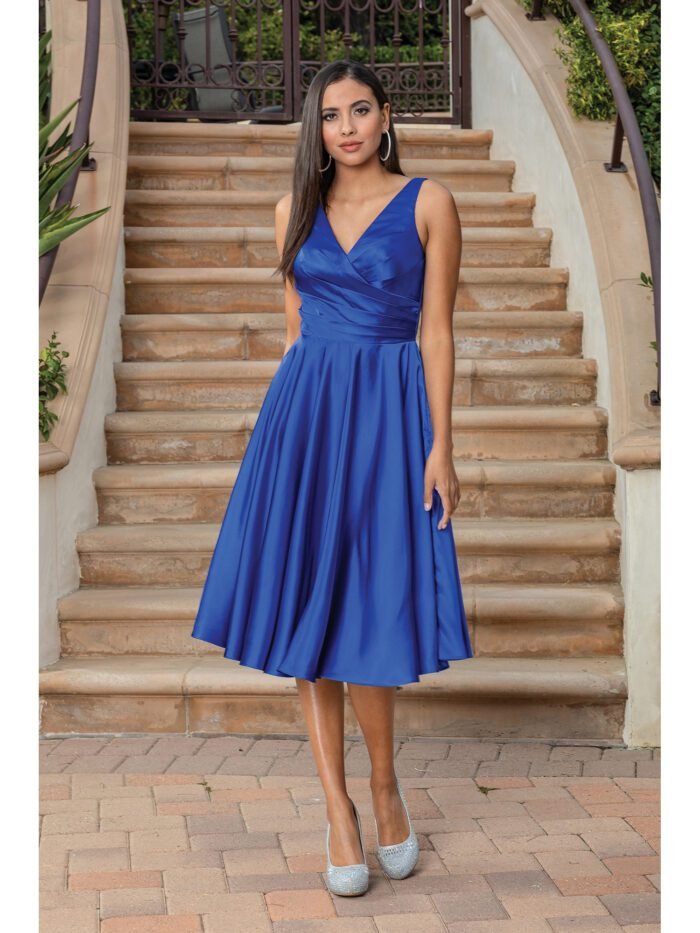 Sagebrush Corset Midi Dress in royal blue