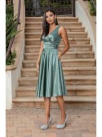 Sagebrush Corset Midi Dress in sage