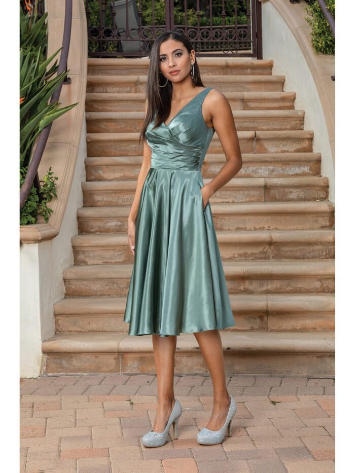 Sagebrush Corset Midi Dress in sage