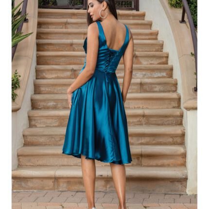 Sagebrush Corset Midi Dress in teal