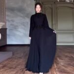 Women's Lace Trimmed Long Gown Evening Dress - Image 3