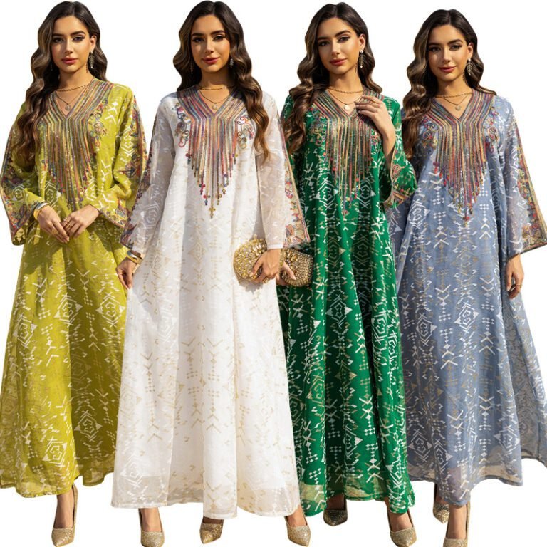 Embroidered Evening Dress with Applique Patchwork Dress