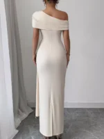 One-Shoulder Ruched Maxi Dress - Image 2